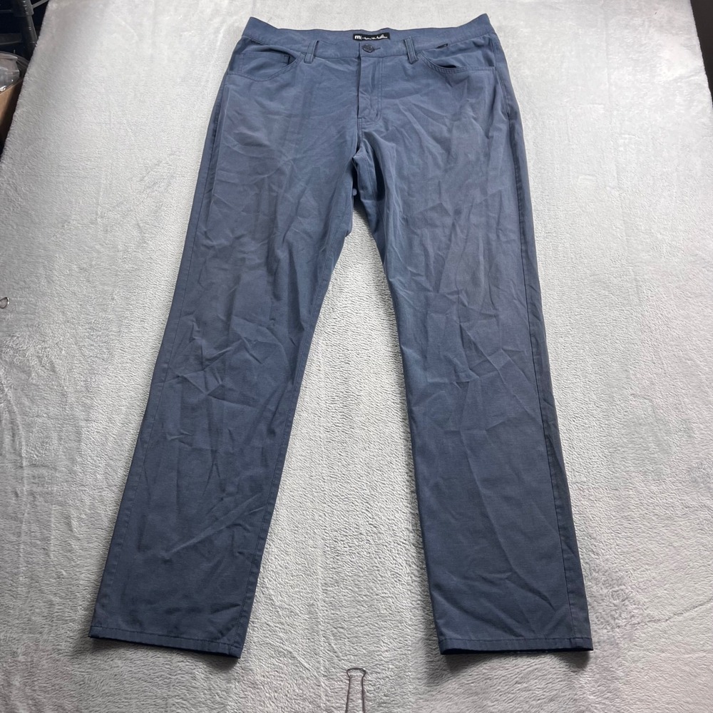 TravisMathew Mens‎ Open to Close Golf Pants Gray Blue Stretch Performance 36x31